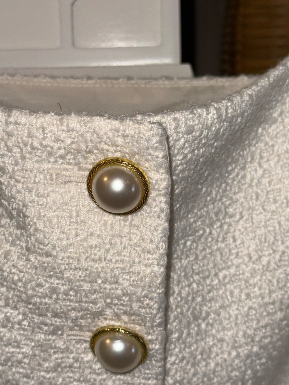 french connection square neck sleeveless top classic cream tweed sz 12 - Picture 4 of 6